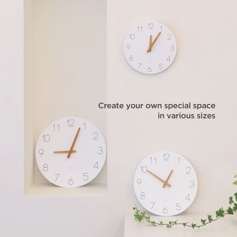 Mooas jam dinding besar Flatwood, 13 "kayu tidak berdetik menyapu gerakan dekoratif dioperasikan baterai jam dinding untuk rumah ruang tamu