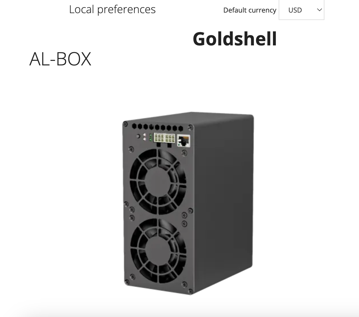 Al-box From Goldshell Mining Blake3 Algorithm With A Maximum Hashrate ...