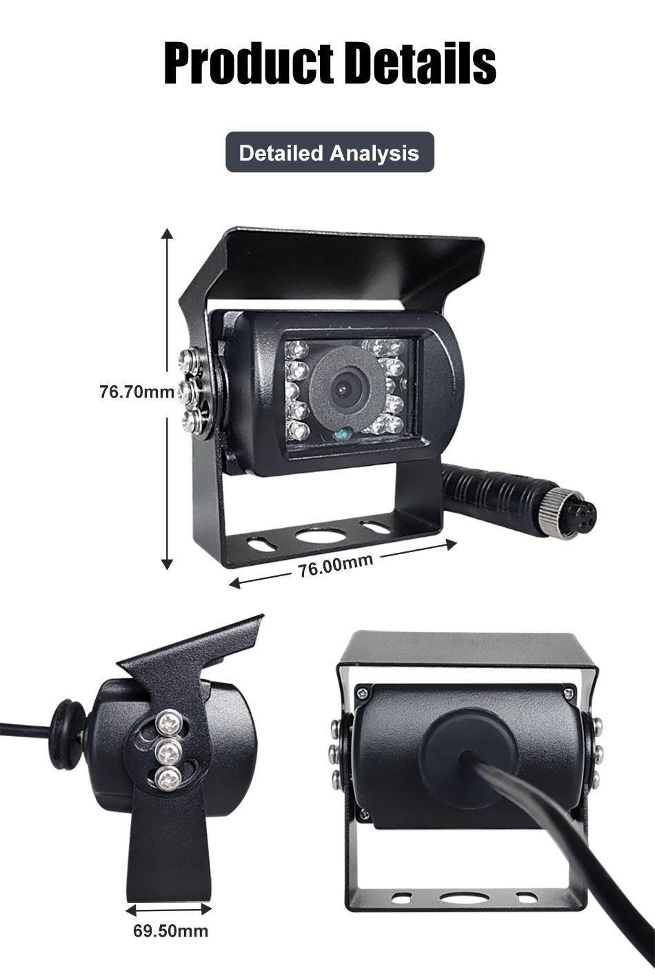 Caredrive Cc670-720 Ip68 Waterproof Dc 12v Rear View Camera Night ...