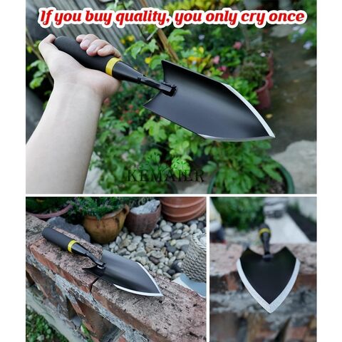 Pala de jardinería de acero al carbono de alta calidad, resistente al desgaste, práctica y portátil para excavar césped - Ideal para B2B