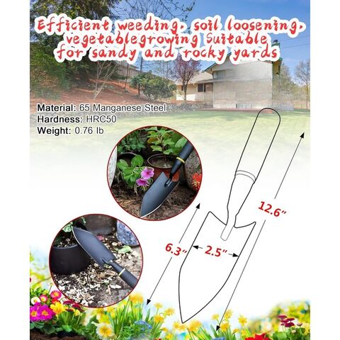 Pala de jardinería de acero al carbono de alta calidad, resistente al desgaste, práctica y portátil para excavar césped - Ideal para B2B