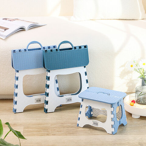 Taburete pequeño y práctico de plástico para el hogar, plegable, portátil para exteriores, taburete pequeño engrosado para niños y adultos