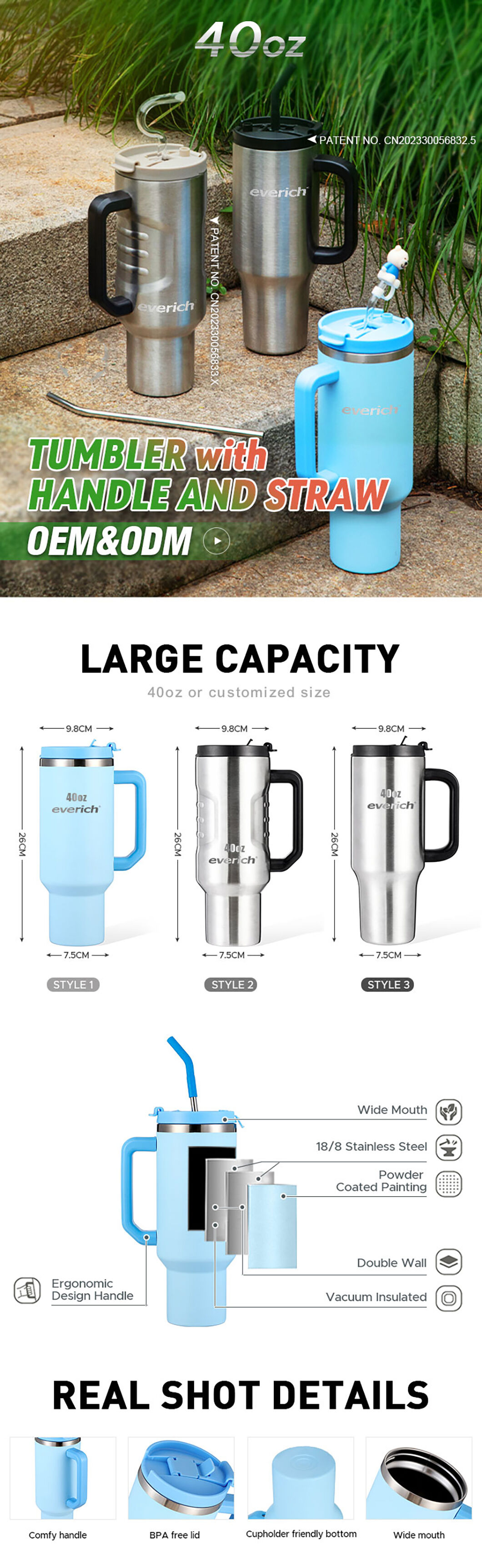 20oz Tumbler With Lids And Straws Stainless Steel Vacuum Insulated Beer ...