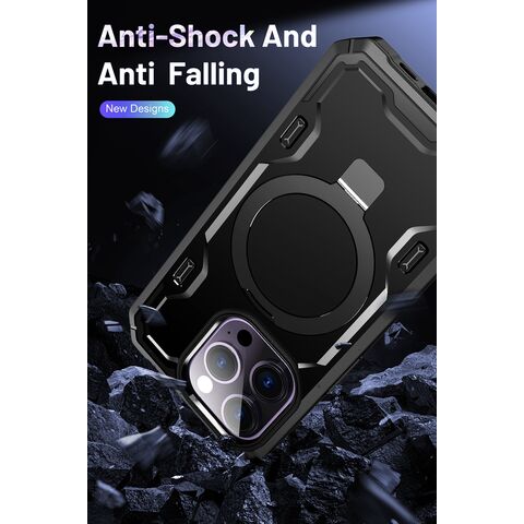Capa de telefone magnética sem fio de alta qualidade, colorida, PC, à prova de choque, com anel e suporte para iPhone 15 14 13 12 11 Pro Max