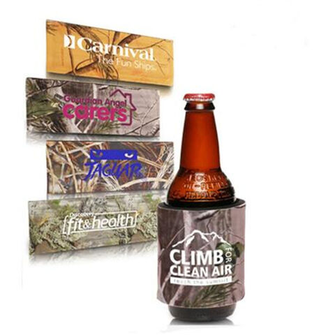 Venta al por mayor de portavasos de neopreno con impresión completa personalizada para protección ambiental, ideal para bebidas de marca JX