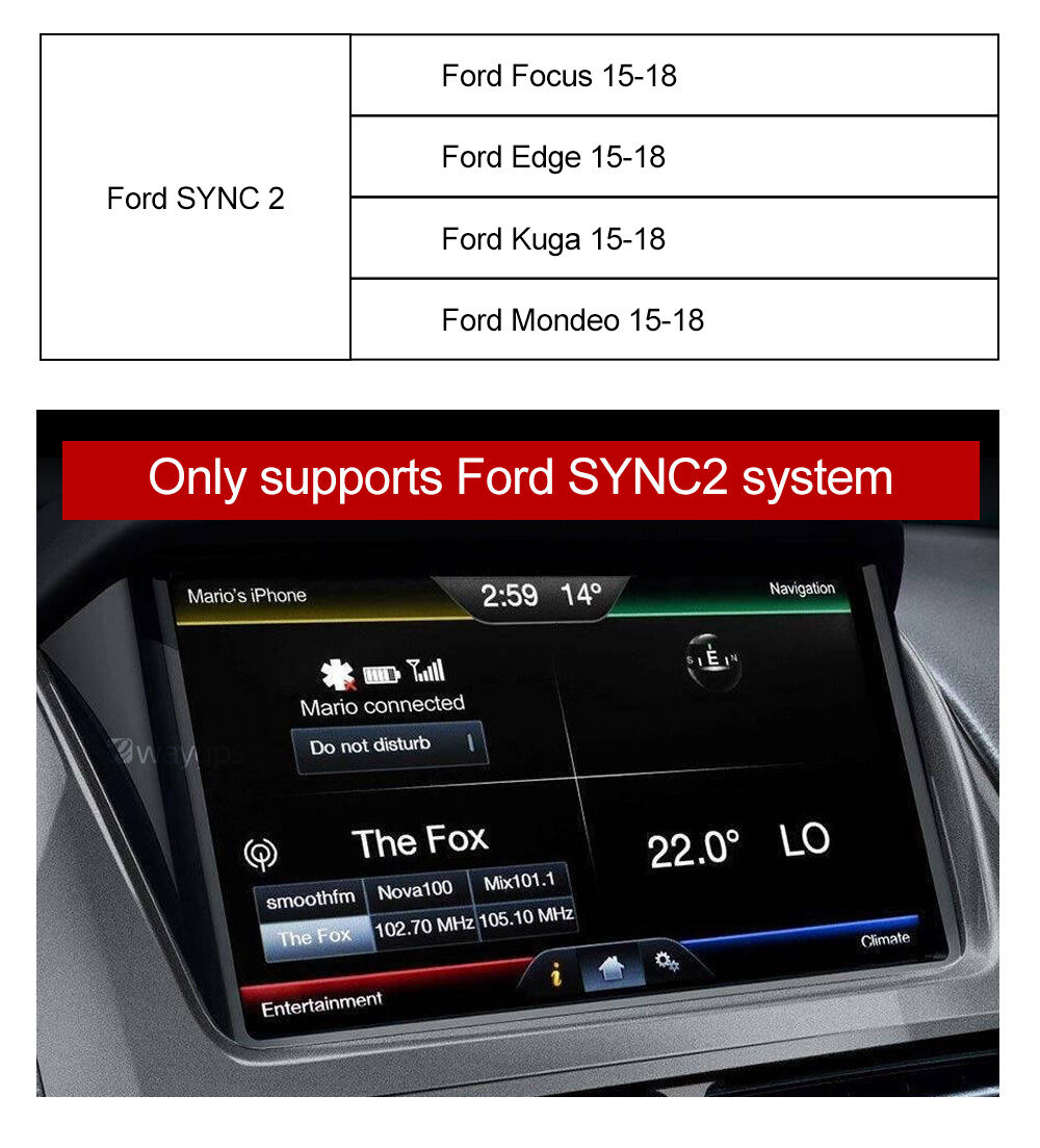 Wireless Carplay & Android Auto Retrofit Interface For Ford Edge Kuga ...
