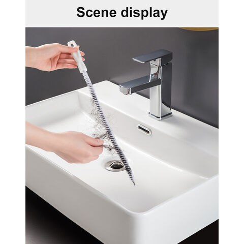 45cm Rohreinigungsbürste Badezimmer Haar Abwasser Waschbecken Reinigungsbürste Abflussreiniger Verstopfungsentferner Werkzeug Rohreiniger