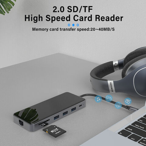 Adaptador HDTV Dual 12 en 1 USB C HUB para MacBook Pro RJ45 VGA PD USB Splitter Multi 12 Puertos Tipo C USB Hub Estación de Acoplamiento