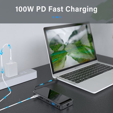 Adaptador HDTV Dual 12 en 1 USB C HUB para MacBook Pro RJ45 VGA PD USB Splitter Multi 12 Puertos Tipo C USB Hub Estación de Acoplamiento