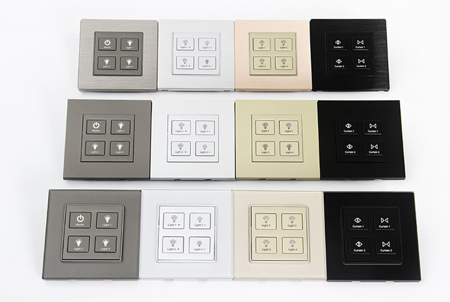 Factory Price Luxury Gray Color Intelligent Hotel Tempered Glass Reset Push Button 12v Dc Dry ...