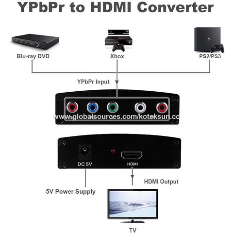 Component YPbPr RGB to HDMI 4K Converter Support PS 3,DVD,Xbox 360 to HD TV, Monitor and Projector