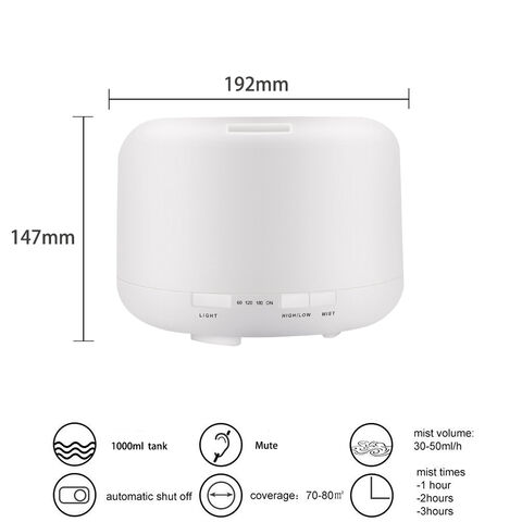 Humidificador ultrasónico de 1000 ml en oferta, difusor de aromas para aromaterapia con luz LED