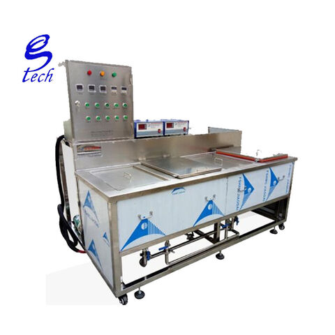 Limpiador ultrasónico de la máquina de la limpieza ultrasónica industrial de la industria del hardware de los accesorios del retiro del aceite del buen precio cuatro tanques