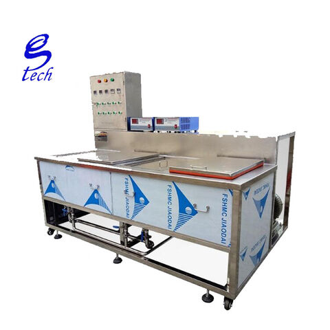 Limpiador ultrasónico de la máquina de la limpieza ultrasónica industrial de la industria del hardware de los accesorios del retiro del aceite del buen precio cuatro tanques