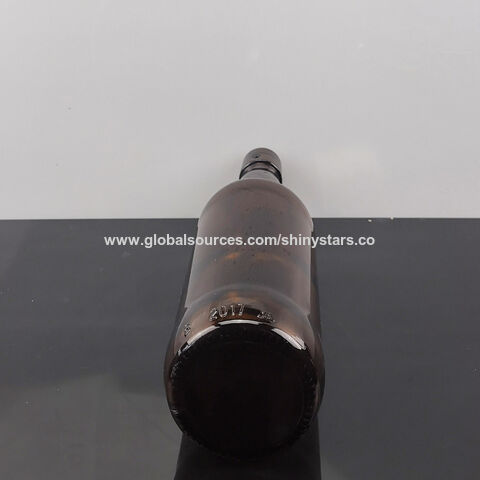 Garrafa de cerveja de vidro âmbar com tampa de rosca de 500ml