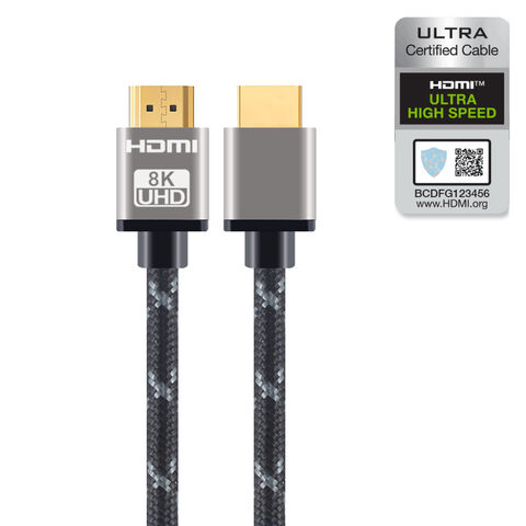 Câble HDMI 2.1 Ultra HD 3m (10ft) 28AWG HDTV 3D 4K 2160P HDR 120Hz 48Gbps avec Label Certifié