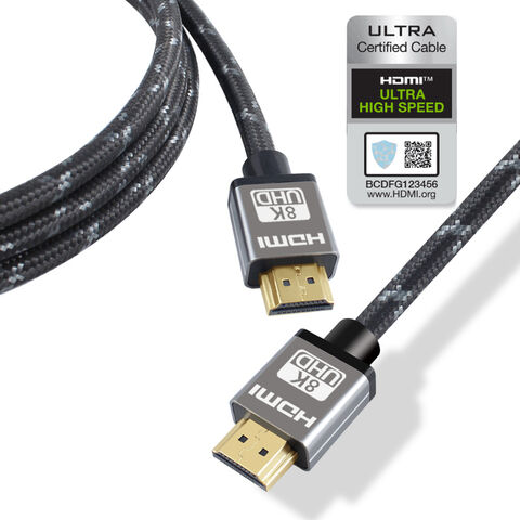Câble HDMI 2.1 Ultra HD 3m (10ft) 28AWG HDTV 3D 4K 2160P HDR 120Hz 48Gbps avec Label Certifié