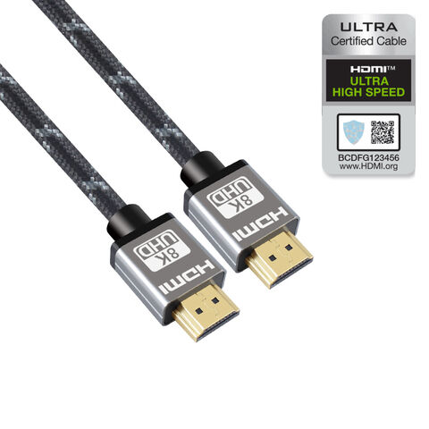 Câble HDMI 2.1 Ultra HD 3m (10ft) 28AWG HDTV 3D 4K 2160P HDR 120Hz 48Gbps avec Label Certifié