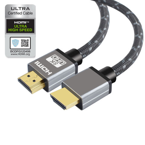 Câble HDMI 2.1 Ultra HD 3m (10ft) 28AWG HDTV 3D 4K 2160P HDR 120Hz 48Gbps avec Label Certifié