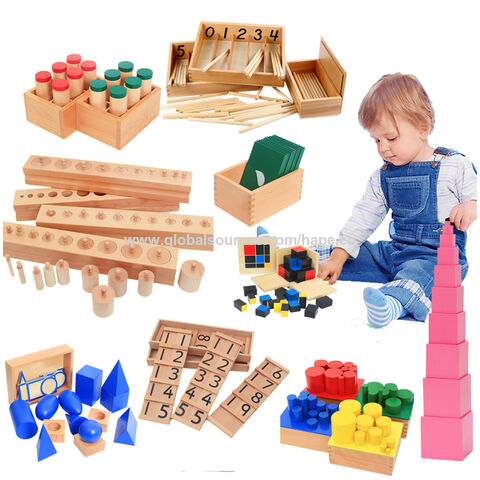 Material Montessori bebé holz arco iris educativo rompecabezas de madera juguetes sensoriales niño matemáticas ayudas de enseñanza