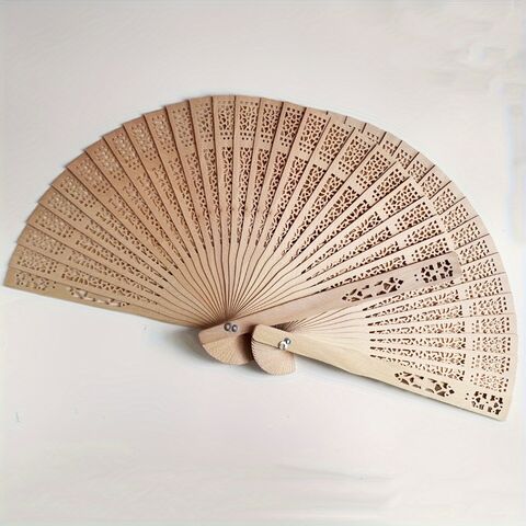 Abanico de Mano Plegable de Madera de Gran Calidad Promocional, Recompra Múltiple, Elegante, Regalo Perfecto