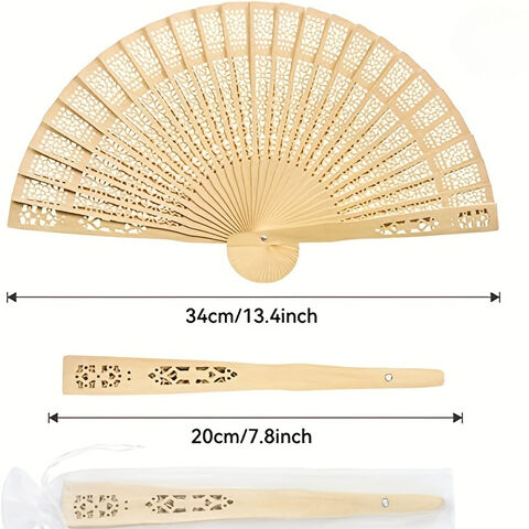 Abanico de Mano Plegable de Madera de Gran Calidad Promocional, Recompra Múltiple, Elegante, Regalo Perfecto