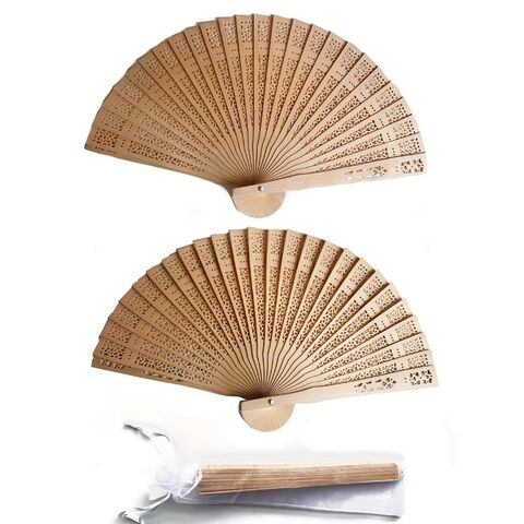 Abanico de Mano Plegable de Madera de Gran Calidad Promocional, Recompra Múltiple, Elegante, Regalo Perfecto