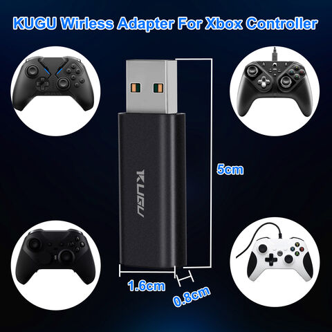Drahtloser USB-Adapter für Xbox Controller, kompatibel mit Windows 10 zum Anschließen von 8 Controllern - Drahtloser Adapter für Xbox Controller