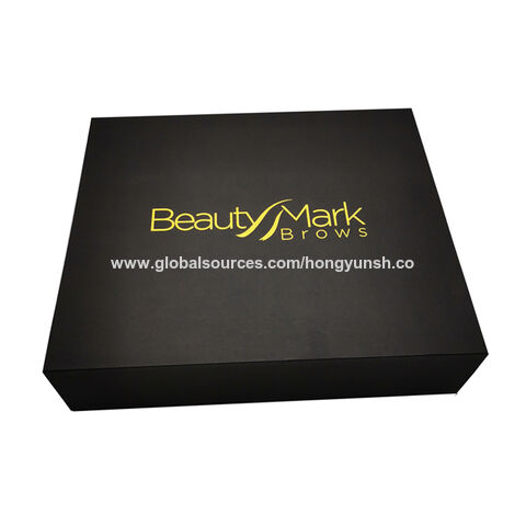 200x Business Logo Black Paper Box | Candle Cosmetics Cream Soap Essential Oil Product Packaging Box | White Logo Gold Foil Logo on sale Packing Box