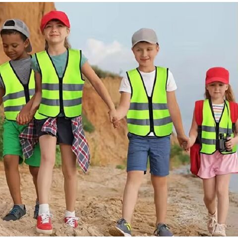 Hochwertige Kinder-Sicherheitsweste, gut sichtbar, reflektierende Kinderweste für 3-10 Jährige, zum Radfahren und Laufen