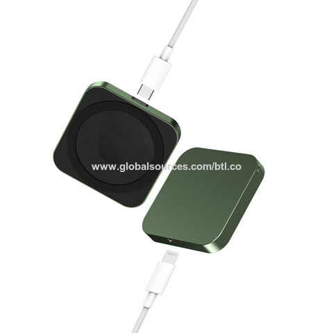 15W 3 dans 1 chargeur sans fil magnétique pour le téléphone portable Airpods d'IWatch (vert)