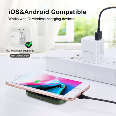 15W 3 dans 1 chargeur sans fil magnétique pour le téléphone portable Airpods d'IWatch (vert)