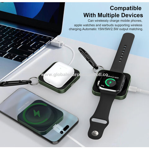15W 3 dans 1 chargeur sans fil magnétique pour le téléphone portable Airpods d'IWatch (vert)
