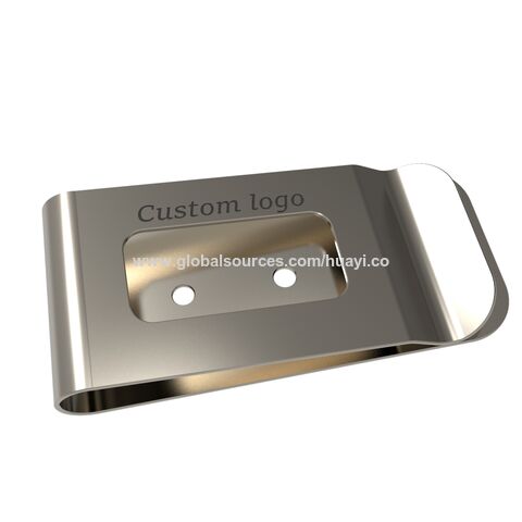 Clip para billetes personalizado de acero inoxidable con acabado símil cuero