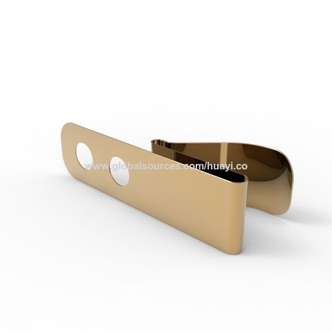 Clip para billetes personalizado de acero inoxidable con acabado símil cuero