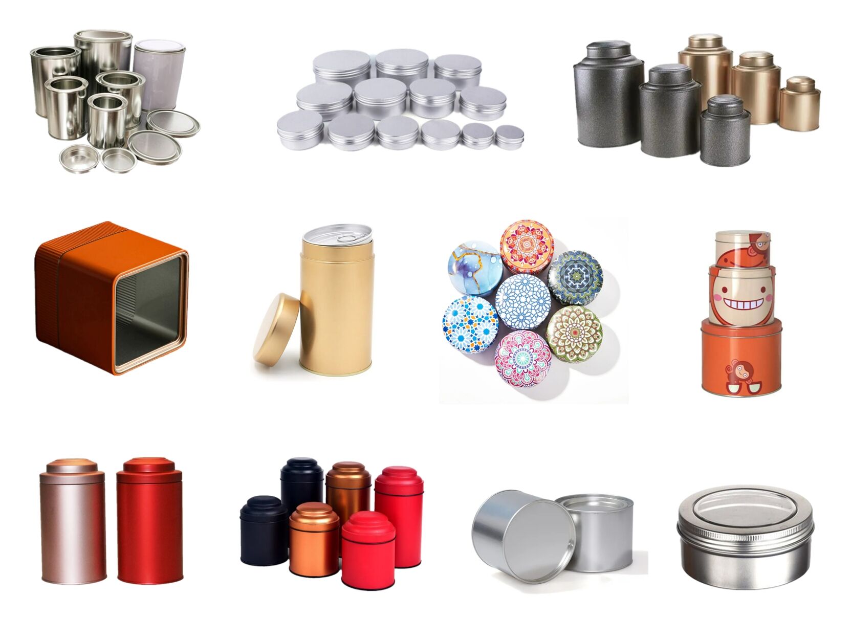Metal Container For Packaging Bulk Buy China Wholesale Factory Sell Black Silver Gold Square Aluminum ...