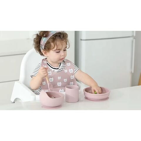 Set de Inicio BLW para Bebés: Bol de Succión de Silicona, Cucharas, Babero y Vaso. Fomenta la Alimentación Autónoma. Apto para Lavavajillas. Kit Completo para BLW al por mayor.