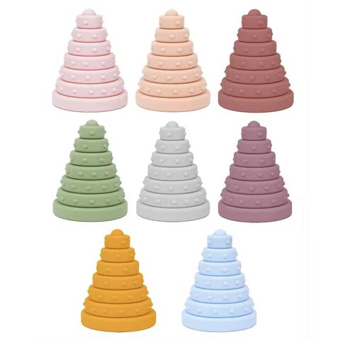 Blocs de Construction en Silicone pour Bébés, Jouet d'Empilage
