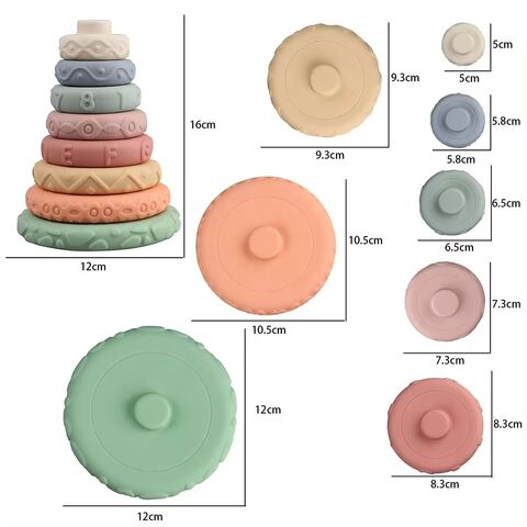 Blocs de Construction en Silicone pour Bébés, Jouet d'Empilage