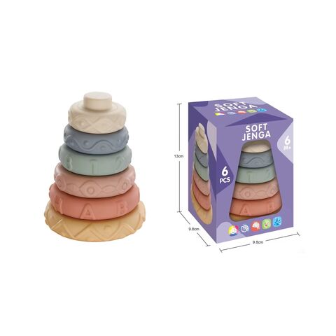 Blocs de Construction en Silicone pour Bébés, Jouet d'Empilage