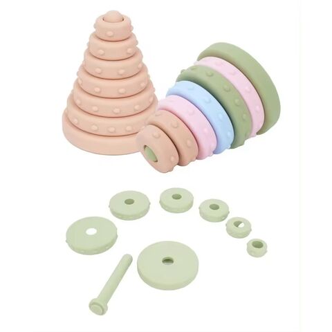Blocs de Construction en Silicone pour Bébés, Jouet d'Empilage