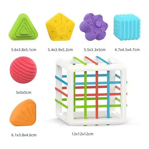 Juegos de clasificación de desarrollo temprano, actividad de aprendizaje Montessori, juguete educativo multifuncional de silicona para niños, juguete para bebés