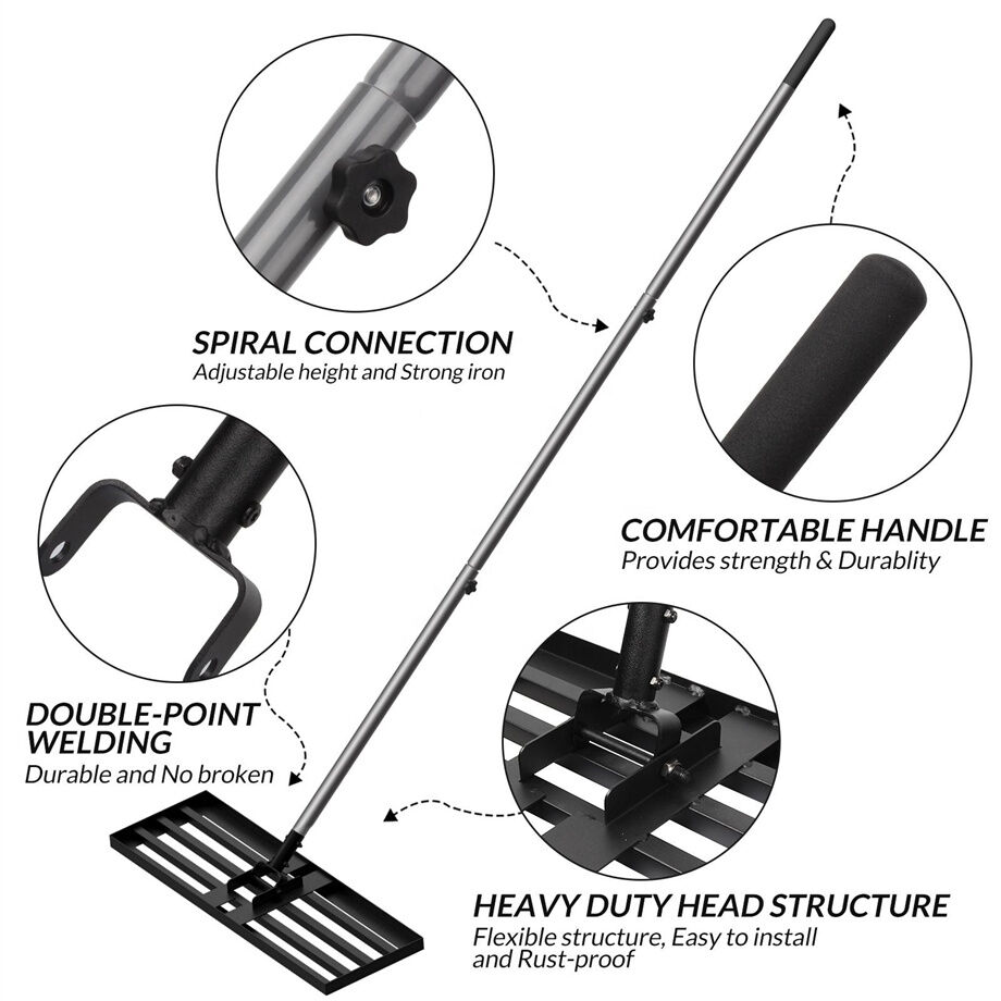 Panel Head Rake Support Buy-wish Steel Head Reinforced Design Rolling Lawn Rake Diy Gardening ...