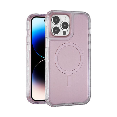 Coque de téléphone à paillettes Urban Play pour iPhone 15, motif peint à l'intérieur, coque hybride 3-en-1 en TPU et PC.