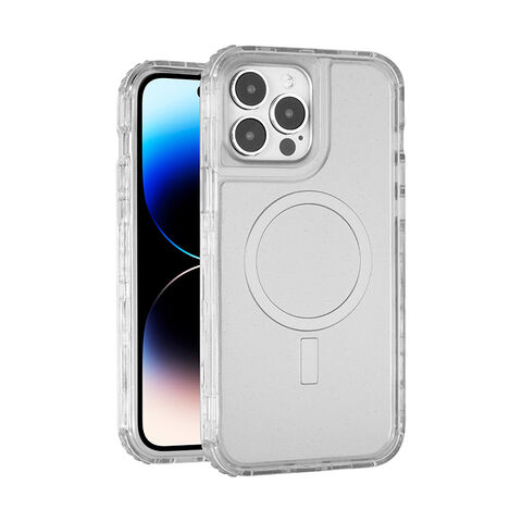 Coque de téléphone à paillettes Urban Play pour iPhone 15, motif peint à l'intérieur, coque hybride 3-en-1 en TPU et PC.