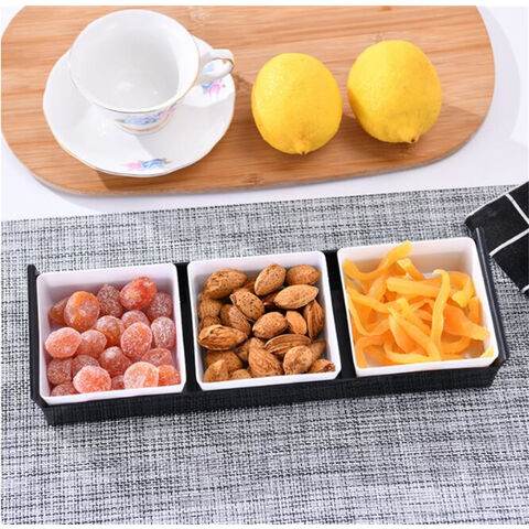 Venta directa de fábrica Platos de postre cuadrados japoneses de múltiples compartimentos JX