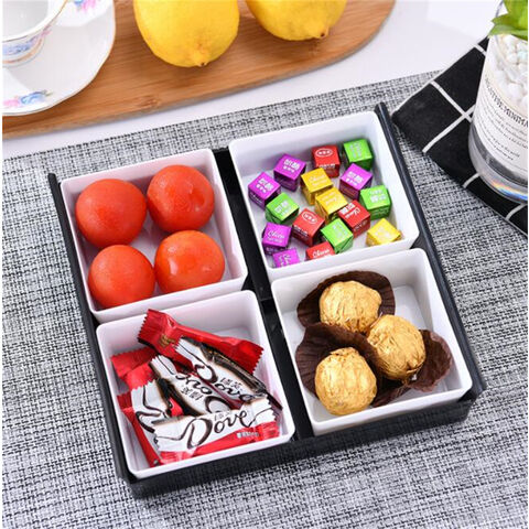 Venta directa de fábrica Platos de postre cuadrados japoneses de múltiples compartimentos JX