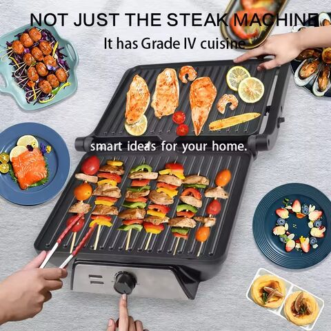 Profi Küchengeräte: Elektrischer Multifunktionsgrill 180° mit Antihaftbeschichtung für Fleisch und Snacks