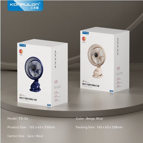 Konfulon 2024 Neu eingetroffener Desktop-Clip-Ventilator, maximale Windgeschwindigkeit in 5 Stufen einstellbar