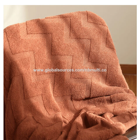 Couverture Géométrique Jacquard Style Nordique Décorative pour Lit, Plaid Chaud Tricoté à Pompons pour Voyage et Avion